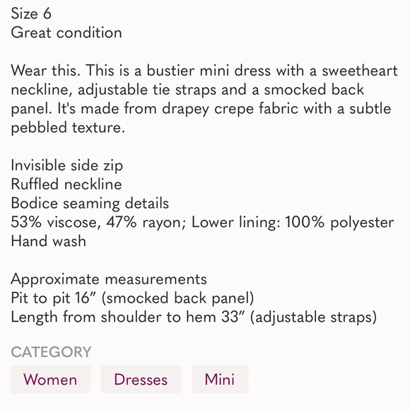 Aritzia Wilfred soft iris fable mini dress sz 6 - Picture 6 of 8